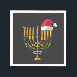 Christmas Hanukkah Jewish Santa Menorah  Napkins<br><div class="desc">hanukkah christmas mashup,  jewish holiday humor,  santa menorah,  interfaith christmas 2025,  hanukkah meets christmas,  funny jewish santa design,  menorah santa hat 2025,  christmukkah mashup,  jewish christmas fusion,  menorah holiday 2025</div>