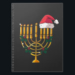 Christmas Hanukkah Jewish Santa Menorah  Notebook<br><div class="desc">hanukkah christmas mashup,  jewish holiday humor,  santa menorah,  interfaith christmas 2025,  hanukkah meets christmas,  funny jewish santa design,  menorah santa hat 2025,  christmukkah mashup,  jewish christmas fusion,  menorah holiday 2025</div>