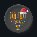 Christmas Hanukkah Jewish Santa Menorah  Paper Plates<br><div class="desc">hanukkah christmas mashup,  jewish holiday humor,  santa menorah,  interfaith christmas 2025,  hanukkah meets christmas,  funny jewish santa design,  menorah santa hat 2025,  christmukkah mashup,  jewish christmas fusion,  menorah holiday 2025</div>