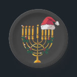 Christmas Hanukkah Jewish Santa Menorah  Paper Plates<br><div class="desc">hanukkah christmas mashup,  jewish holiday humor,  santa menorah,  interfaith christmas 2025,  hanukkah meets christmas,  funny jewish santa design,  menorah santa hat 2025,  christmukkah mashup,  jewish christmas fusion,  menorah holiday 2025</div>