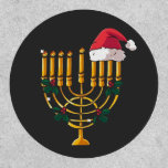 Christmas Hanukkah Jewish Santa Menorah  Patch<br><div class="desc">hanukkah christmas mashup,  jewish holiday humor,  santa menorah,  interfaith christmas 2025,  hanukkah meets christmas,  funny jewish santa design,  menorah santa hat 2025,  christmukkah mashup,  jewish christmas fusion,  menorah holiday 2025</div>