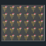 Christmas Hanukkah Jewish Santa Menorah  Wrapping Paper<br><div class="desc">hanukkah christmas mashup,  jewish holiday humor,  santa menorah,  interfaith christmas 2025,  hanukkah meets christmas,  funny jewish santa design,  menorah santa hat 2025,  christmukkah mashup,  jewish christmas fusion,  menorah holiday 2025</div>