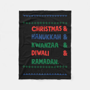 Christmas Hanukkah Kwanzaa Diwali Ramadan Funny Ug Fleece Blanket