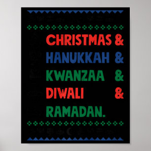 Christmas Hanukkah Kwanzaa Diwali Ramadan Funny Ug Poster