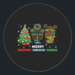 Christmas Hanukkah Kwanzaa Happy Holidays Matching Classic Round Sticker<br><div class="desc">Christmas Hanukkah Kwanzaa Happy Holidays Matching Pajama</div>