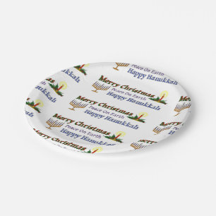 Christmas Hanukkah Paper Plates