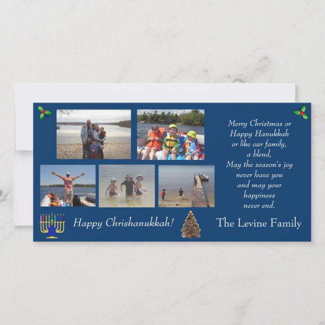 Christmas/Hanukkah Photo Holiday Card (Front)