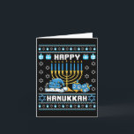 Christmas Hanukkah Ugly Pajama Santa Hat Chanukah  Card<br><div class="desc">Christmas Hanukkah Ugly Pajama Santa Hat Chanukah Dreidel</div>