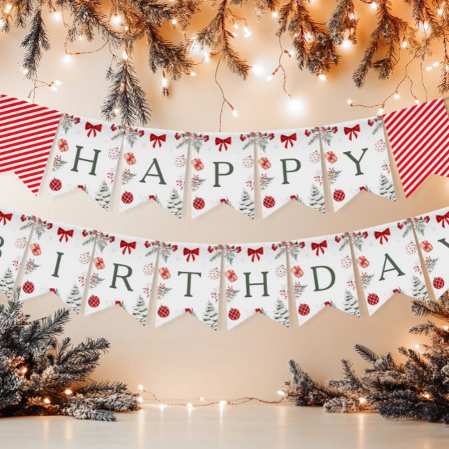 Christmas Happy Birthday Bunting Flags (Creator Uploaded)