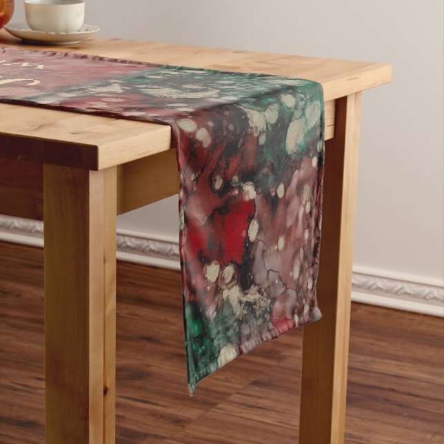 Christmas Happy Celebration Personalize 14 x 72 Short Table Runner (In Situ)