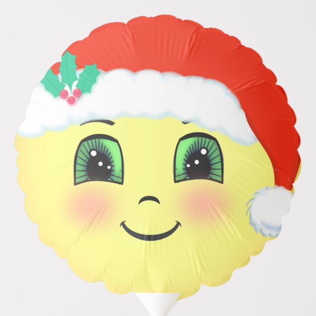 Christmas Happy Face Emoji Balloon (Front)