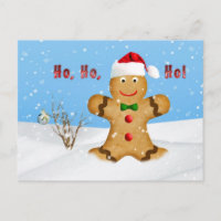 Christmas, Happy Gingerbread Man in Snow