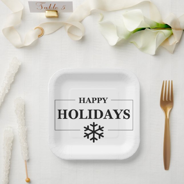Christmas Happy Holiday Custom Gift Merry Xmas Paper Plates (Wedding)