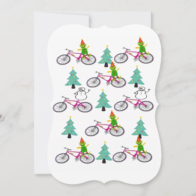 Christmas Happy Holiday Flat Greeting Card Elf  (Front)