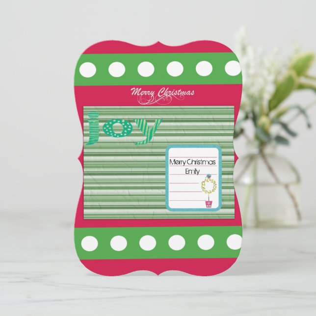 Christmas Happy Holiday Flat Greeting Card Joy (Standing Front)