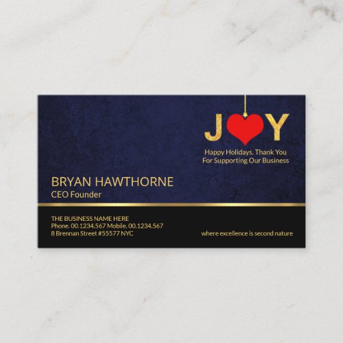 Christmas Happy Holiday Greetings CEO Entrepreneur Business Card