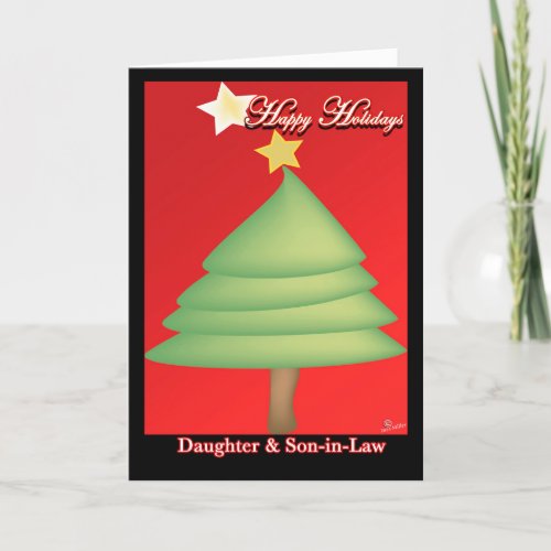 Christmas Happy Holidays Daughter  Son_in_Law Thank You Card