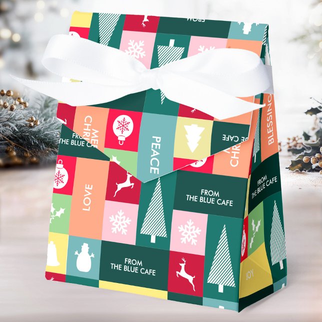 Christmas Happy Holidays Modern Corporate Name Favor Boxes (Christmas Happy Holidays Modern Name Favor Boxes)