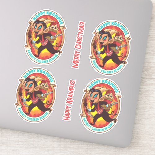 Christmas Happy Krampus Naughty Children Beware Sticker