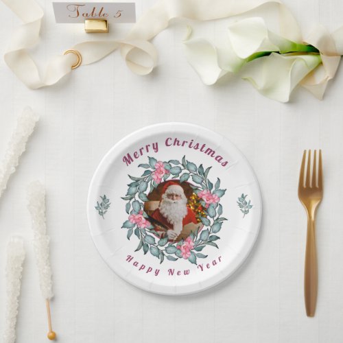 Christmas Happy New Year Santa Clause Personalize Paper Plates