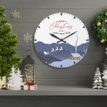 Christmas | Happy new year | Santa gift Large Clock<br><div class="desc">Merry Christmas! Happy new year!
Everybody loves Christmas. It is a beautiful family holiday. And everyone loves getting Christmas presents. Products with this unique print will put your friends and loved ones in a great holiday mood.
Do you have specific personal design wishes? Feel free to contact me blackflyoleg@gmail.com</div>