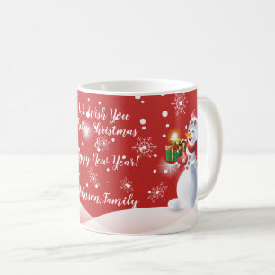 Christmas & Happy New Year Winter Holiday Snowman Coffee Mug