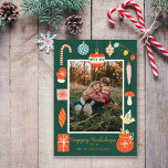 Christmas Happy Ornament Cute Family Photo Holiday Card<br><div class="desc">Christmas Things Colorful Family Photo Holiday</div>