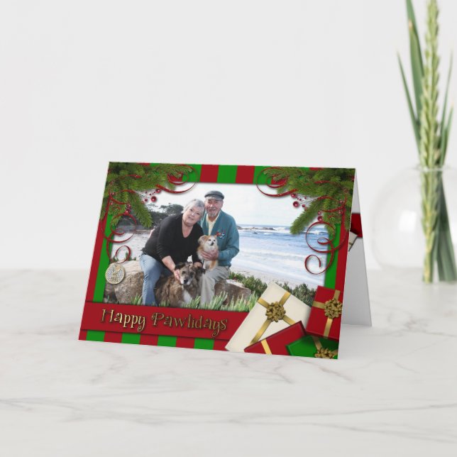 Christmas - Happy Pawlidays - Williams Photo 3 Holiday Card (Front)