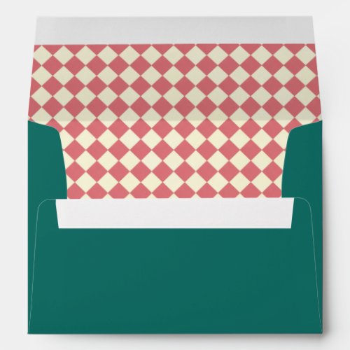 Christmas Harlequin Pattern Diamond Checkers Envelope