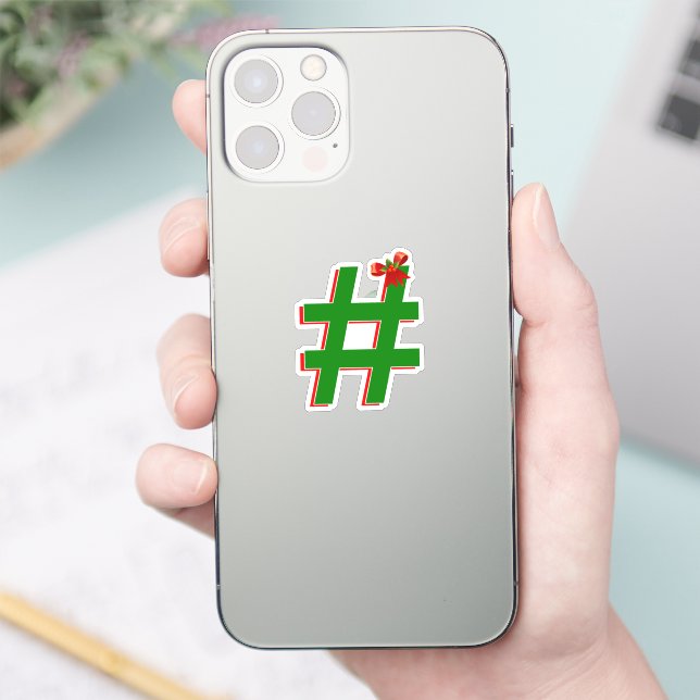 Christmas Hashtag Symbol Sticker (Phone)