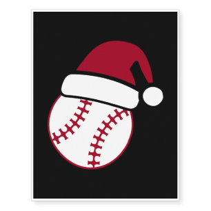 Christmas Hat Baseball Temporary Tattoos