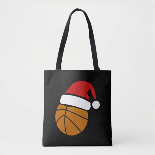Christmas Hat Basketball Tote Bag