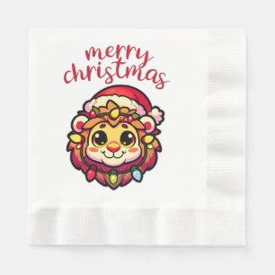 Christmas Hat Christmas Fairy Lights Lion Napkins