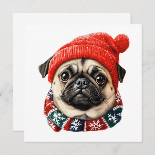 Christmas hat cute pug (Front/Back)