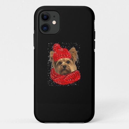 Christmas Hat _ Dogs Santa Xmas Yorkshire Terrier iPhone 11 Case