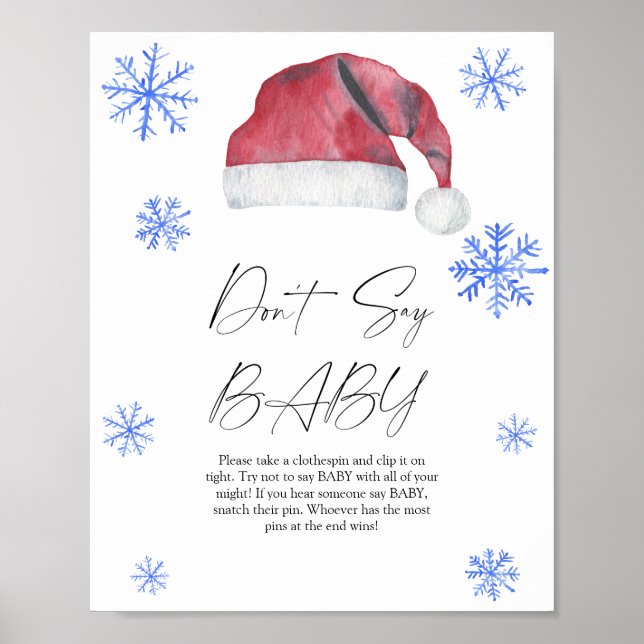 Christmas hat - Don't say baby Poster (Front)