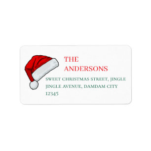 Christmas Hat Elegant Simple Return Address Label