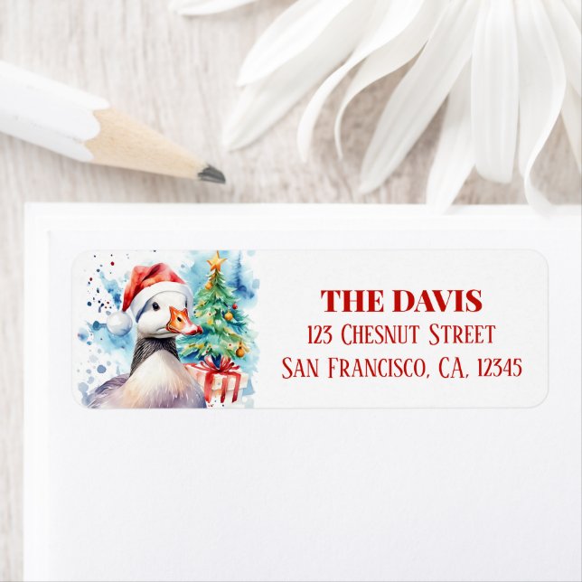 Christmas Hat Festive Goose Label (Insitu)