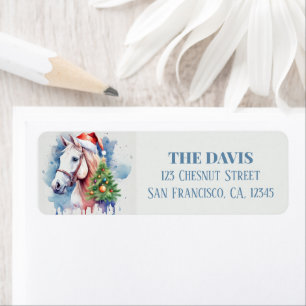 Christmas Hat Festive Horse Label