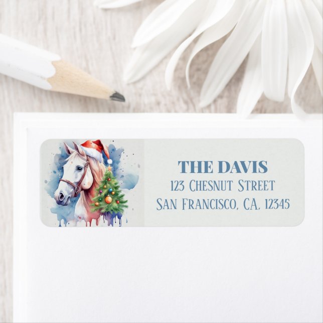 Christmas Hat Festive Horse Label (Insitu)