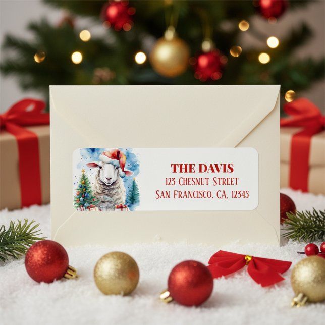 Christmas Hat Festive Sheep Label (Creator Uploaded)