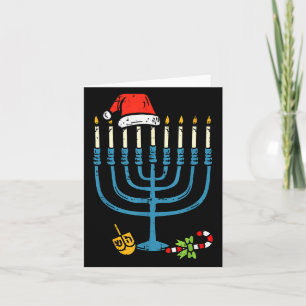 Christmas Hat Menorah Jew Hanukkah Chanukah Men Wo Card