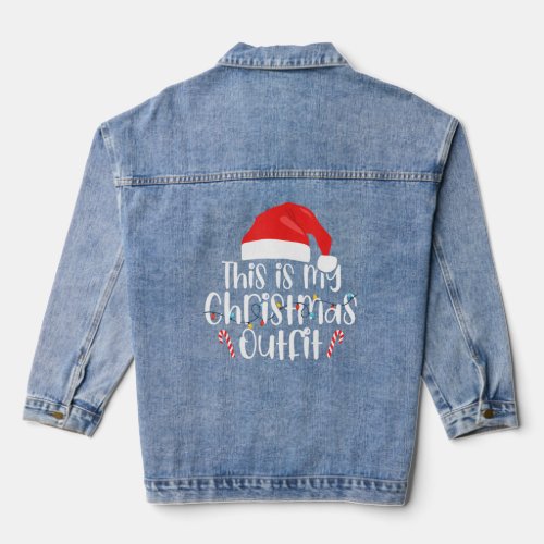 Christmas Hat This Is My Christmas Outfit Xmas  Denim Jacket