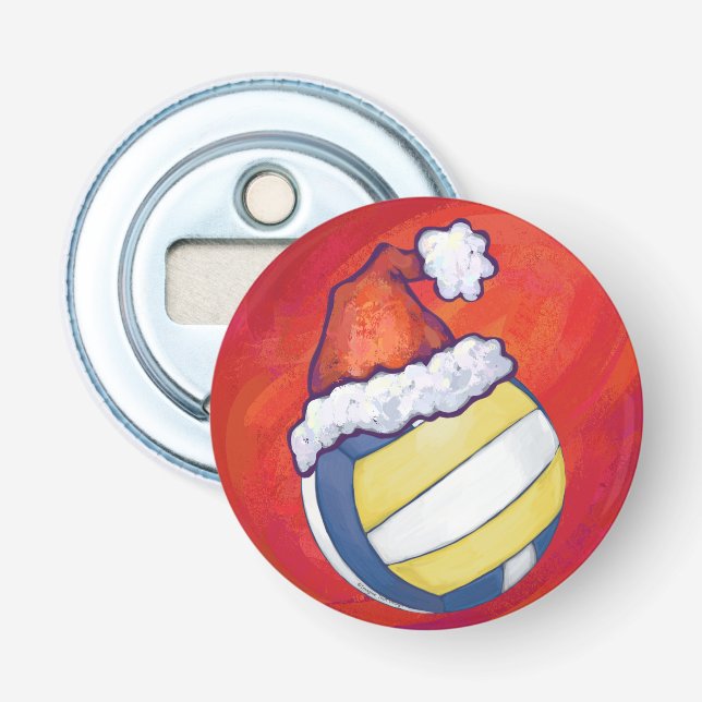 Christmas Hat Volleyball Bottle Opener (Front)