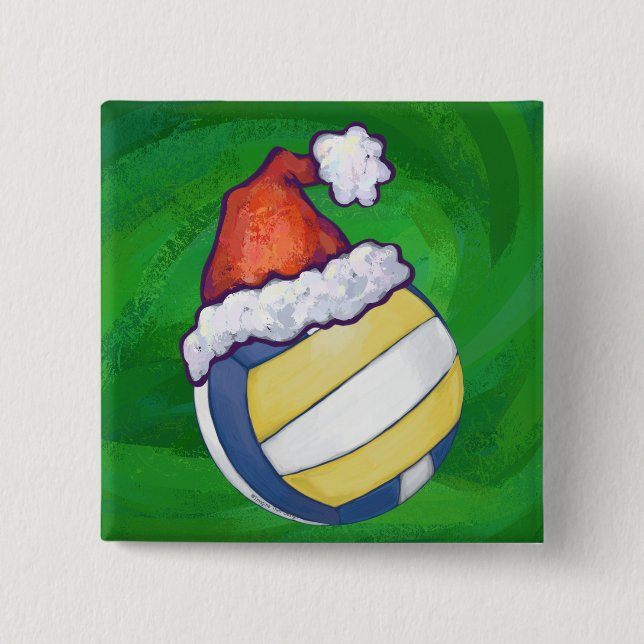 Christmas Hat Volleyball Button (Front)