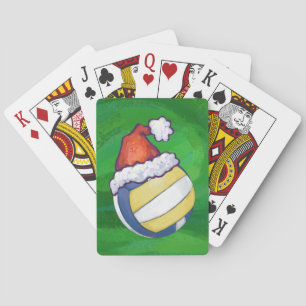 Christmas Hat Volleyball Poker Cards
