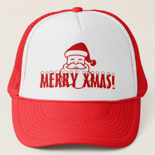 Christmas hat with Santa Clause saying Merry Xmas!