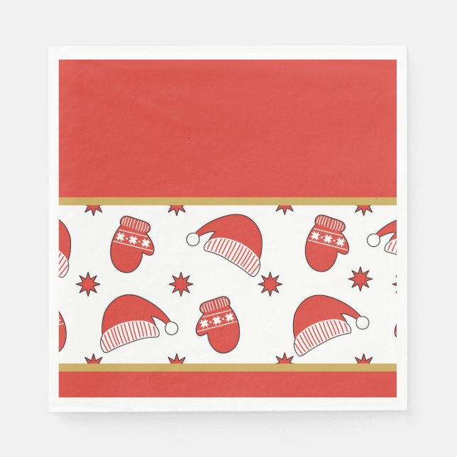 Christmas Hats and Mittens Napkins (Front)