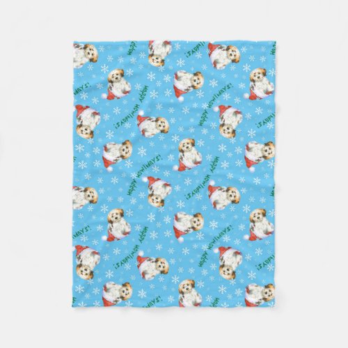 Christmas Havanese Fleece Blanket