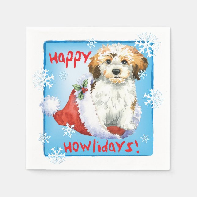 Christmas Havanese Napkins (Front)